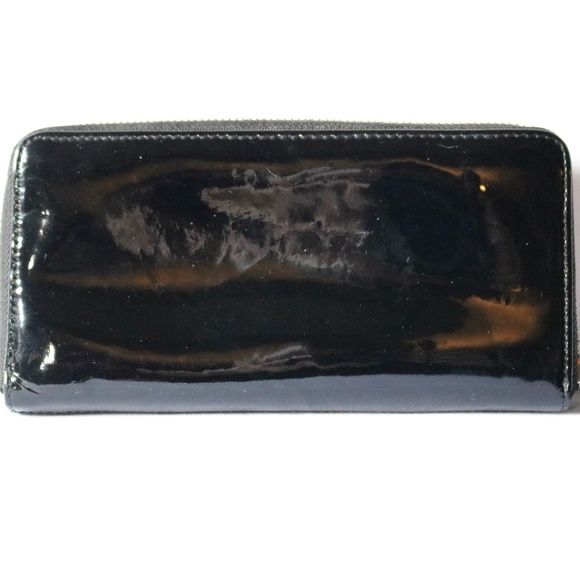 COACH Vintage Black Patent Leather 'Madison' Zip Around Pleated Wallet - Picture 2 of 7